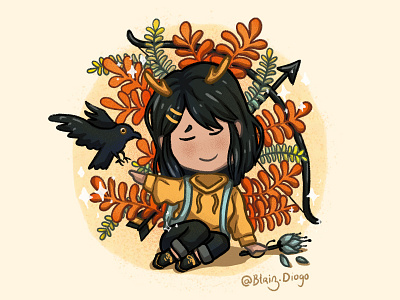 A Draw in your Style challenge crow illustration photoshop warm