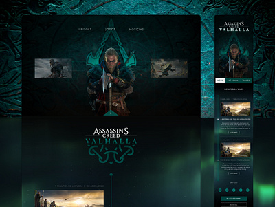 Assassin's Creed: Valhalla (landing page) designer mobile app mobile ui ui uidesign uidesigner uiux ux ui web design webdesign