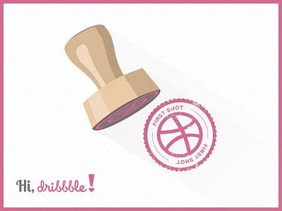 Stamp debut flat illustration logo mark minimal stamp