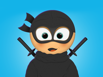 Ninja cartoon character kid