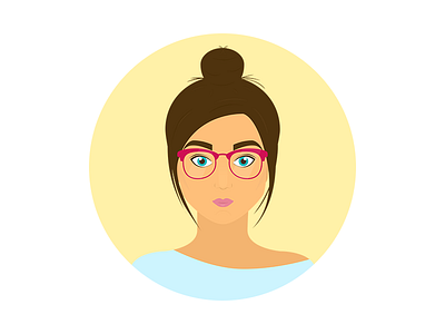 Girl flat glasses illustration woman