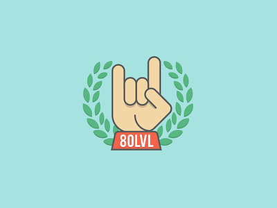 80lvl 80 lvl achievement hand logo logo design rock