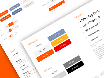 UI Style Guideline active button color dropdown error hover input label page success switcher typography