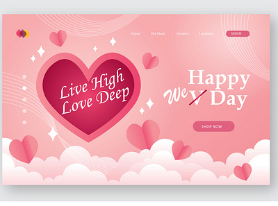 Happy Valentine Day Website Layout animation app digital digital art digital illustration digital painting digitalart digitalmarketing illustration logo marketing marketing agency marketing site typography ui vector wordpress wordpress blog wordpress design wordpress theme