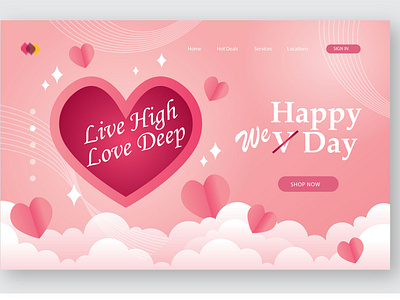 Happy Valentine Day Website Layout