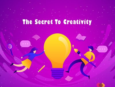 THE SECRET TO CREATIVITY animation branding design digital digital art digital illustration digitalart digitalmarketing illustration marketing typography