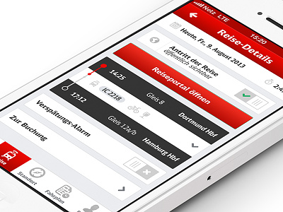 DB Navigator – Redesign Concept app black concept deutsche bahn ios navigator red redesign ui white