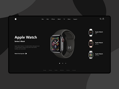 Apple Watch Website 3rd animation app apple apple watch branding design flat icon illustration logo minimal typography ui ux vector web website