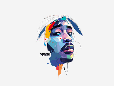 2PAC art design flat illustration illustrator minimal vector