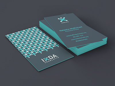 IXDA Charlotte Business Cards branding businesscard charlotte checkered ixda the ux icon ux