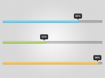 Mini Progress Bars bars black blue green loading mini percentage progress stripes tooltip upload yellow