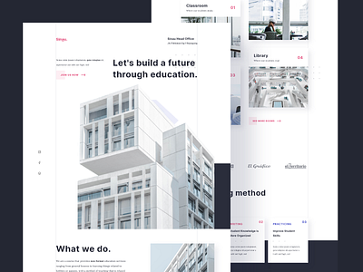 Sinau-Landing Page building clean course design homepage landing landing page study typography ui uidesign uiux uiuxdesign uxdesign web design website website design