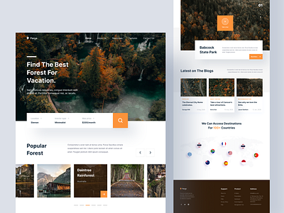 Forus - Landing Page app blog clean design forest holiday ios landingpage layout mobile typography ui uidesign uiux uiuxdesign uxdesign vacation web webdesign website