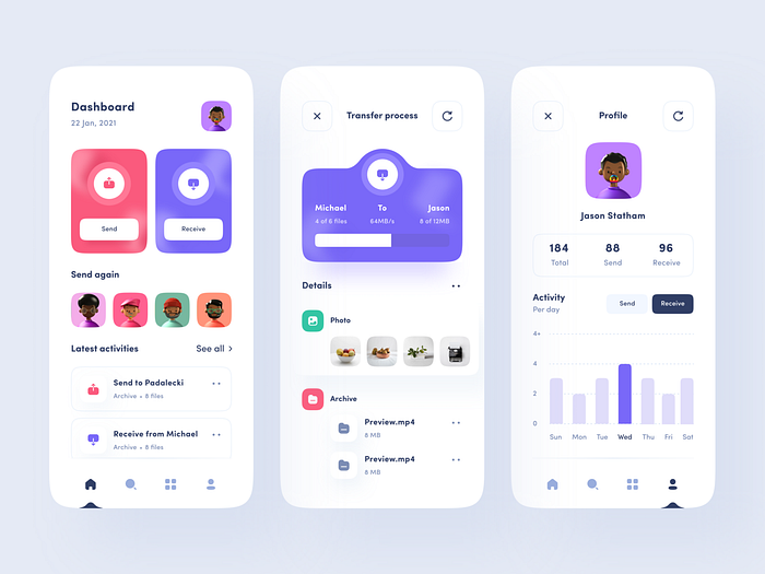 Transfer File App by Choirul Syafril for Keitoto on Dribbble
