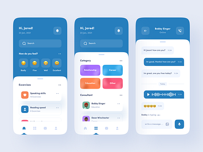 Mental Health App anxiety app awareness care clean consultant consulting design doctor health health app ios medical mental mobile ui uidesign uiux ux uxdesign