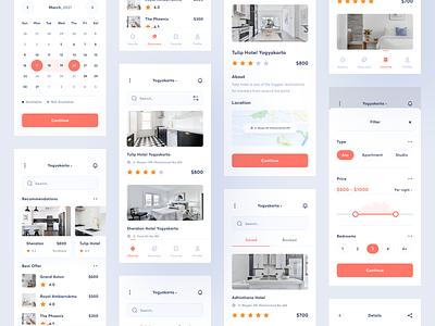 Hotel Booking App app appartment booking booking app calendar design filter furniture home hotel hotel booking house location map mobile price property real estate rent rental