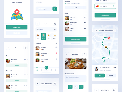 Delivery App app bank cook culinary delivery design drink food map menu mobile money order payment recipe service ui uiux ux visa