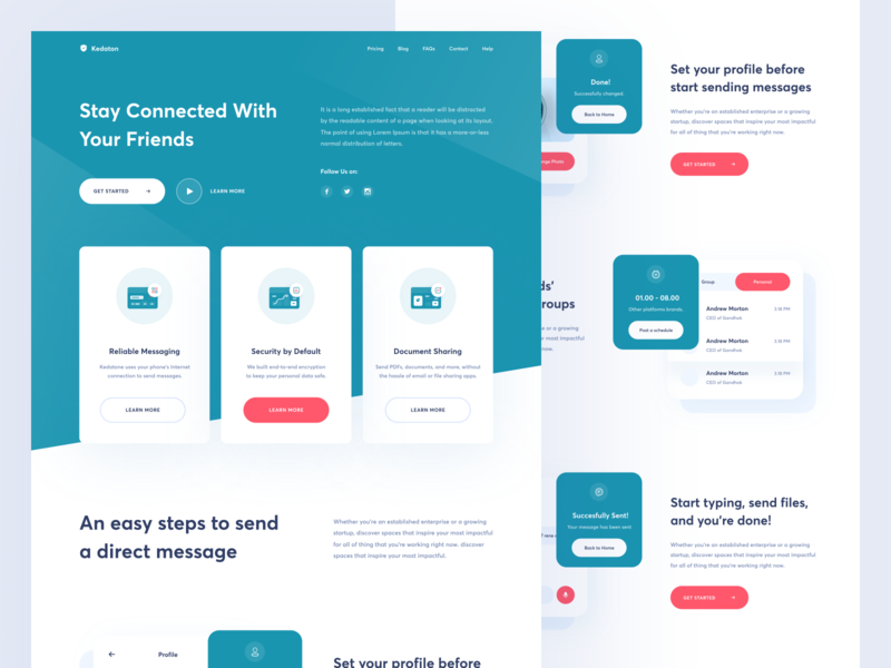 Kedaton - Messaging Platform Website branding chat dashboard email icon illustration landing landingpage message platform site ui uidesign uiux ux web webapp webdesign website whatsapp