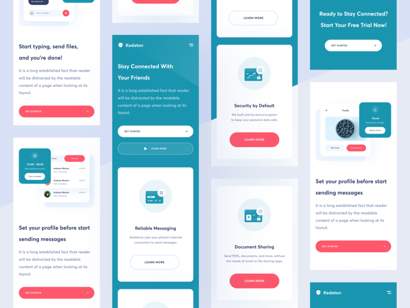 Kedaton - Messaging Platform Mobile Responsive branding design email icon illustration ios landingpage message mobile mobile app responsive responsive design site ui uiux ux web design webapp website website design