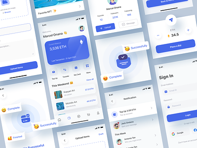 GoNFT - NFT Marketplace Mobile App UI Kit android app artwork auction bid creative creative market crypto currency gumroad ios mobile mobile app nft template ui8 uidesign uikit uiux uxdesign