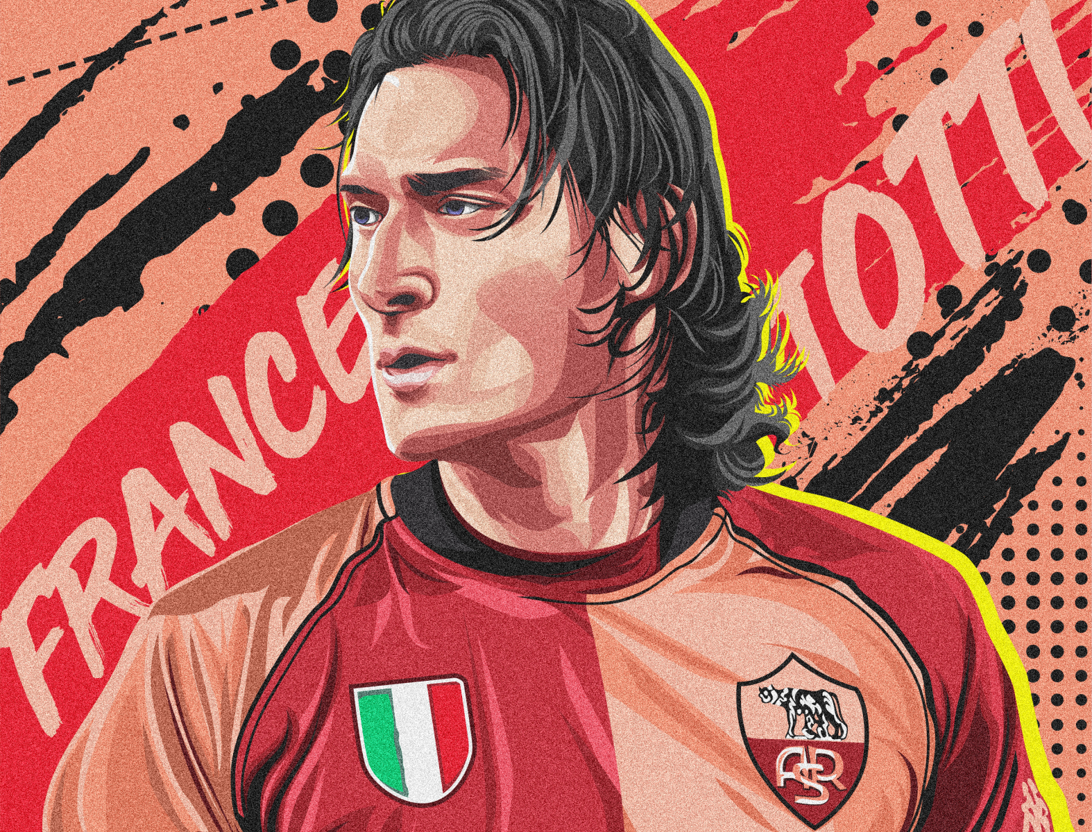 il capitano e la leggenda Francesco Totti art asroma coreldraw design designer digitalart fanart football graphicdesigner italy rome totti vector