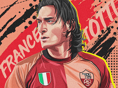 il capitano e la leggenda Francesco Totti art asroma coreldraw design designer digitalart fanart football graphicdesigner italy rome totti vector