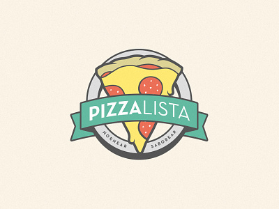 PizzaLista cheese delivery food icon illustration neutra pepperoni pizza ribbon shop