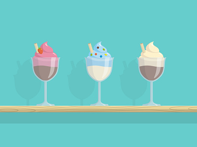 Ice Cream Cup chocolate food helado ice cream icons illustration shadow shelf strawberry