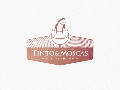 Tinto & Moscas cup fish fly fishing identity illustration logo vintage wine