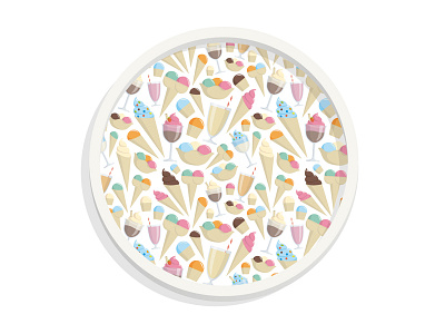 Ice Cream Pattern circle gelato ice cream icons illustration pattern summer