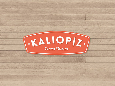 Kaliopiz Logo food homemade logo lovelo pizza rolling pin shadow thirsty vintage wood