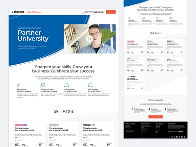 Microsite - Sherweb's Partner University clean design flat lead generation marketing microsite product product design ui uiux user interface web design