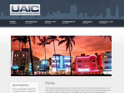 UAIC Florida State Landing car insurance css design html ui ui design user interface web design website