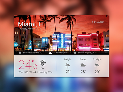 Weather Widget basic cards clean design flat modern sleek ui user interface weather web design widget