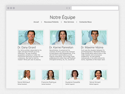 Dentist - Our team css design flat html modern parallax ui user interface web design
