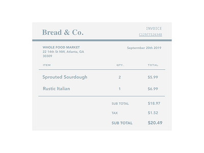 #DailyUI #046 #invoice