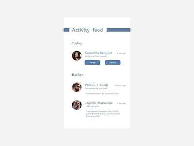 #DailyUI #047 #activityfeed #socialmedia