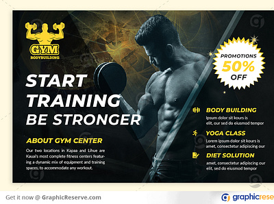 GYM AND FITNESS TRAINING CENTER POSTCARD TEMPLATE eddm fitness fitness eddm postcard gym gym eddm postcard postcard