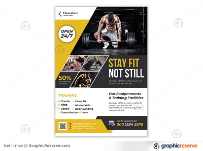 Fitness Flyer body building boxing fitness fitness flyer flyer gym gym flyer health health flyer marketing martial arts poster rumba sports sports flyer training yoga yoga flyer zumba