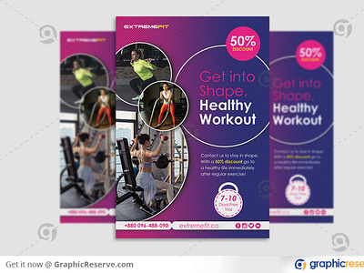 FITNESS-GYM CREATIVE FLYER TEMPLATE