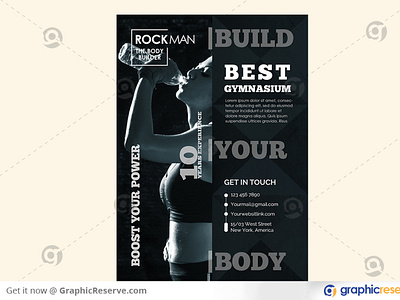 FITNESS AND GYM TRAINING CENTER PROMOTIONAL FLYER TEMPLATE