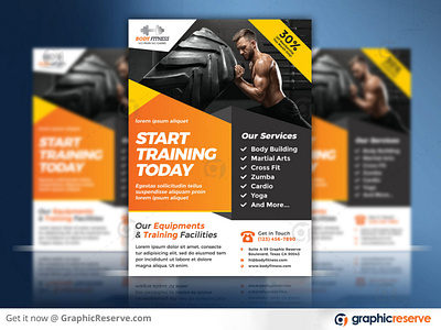 Gym / Fitness Flyer Template Graphic by Hiumorfaruk0909 · Creative Fabrica