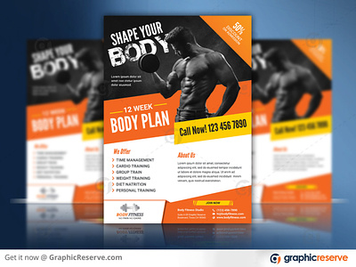 Fitness Flyer Template fitness fitness flyer fitness flyer template fitness post ideas flyer flyer template flyer template design psd gym gym flyer gym flyer template ads marketing fitness industry