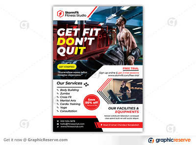 Fitness Flyer fitness fitness flyer gym gym flyer