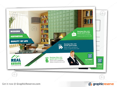 REAL ESTATE POSTCARD advert advertisement advertising blue broker broker direct mail home house just sold marketing postcard template professional promotion property real estate agency real estate agent real estate postcard