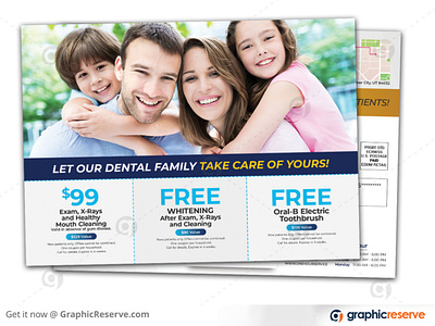 MEDICAL DENTAL POSTCARD TEMPLATE EDDM dental service dentists eddm postcard healthcare healthy medical eddm medical postcard white teeth