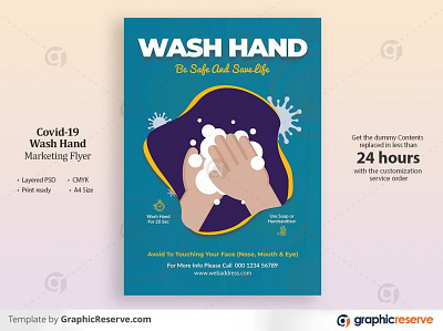 Covid-19 Prevention Wash Hand Flyer corona coronavirus covid covid 19 covid19 prevention handwash prevention quarantine wash hand flyer