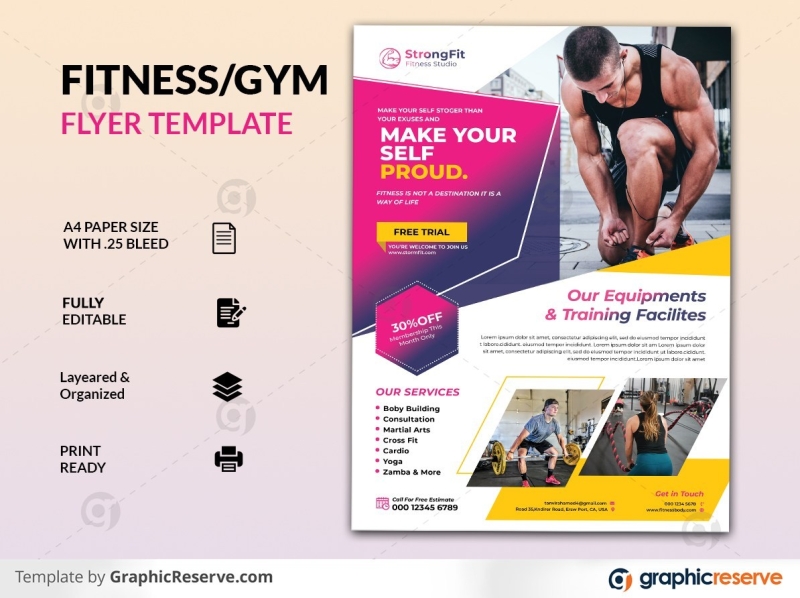 Gym Fitness Flyer By Creative Clan Team On Dribbble