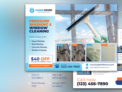 Pressure Washing & Window Cleaning Service EDDM Postcard cleaning service cleaning service eddm eddm pressure washing postcard window cleaning eddm window cleaning service postcard