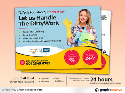 Cleaning Service Coupon Code Eddm Postcard Template